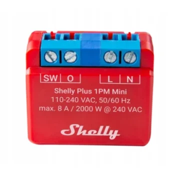 MINI Sterownik Shelly Plus 1PM z pomiarem prądu mocy 8A - WiFi + Bluetooth