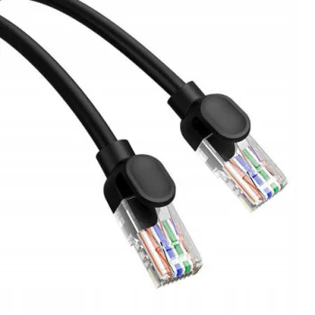 Krótki Kabel sieciowy Internetowy Baseus RJ45 CAT5 1Gbps 0,5m 50cm czarny