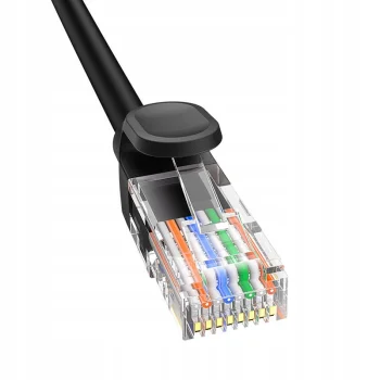 Krótki Kabel sieciowy Internetowy Baseus RJ45 CAT5 1Gbps 0,5m 50cm czarny