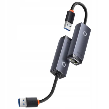 Baseus Adapter sieciowy USB - karta sieciowa LAN RJ45 1000Mbps 5V
