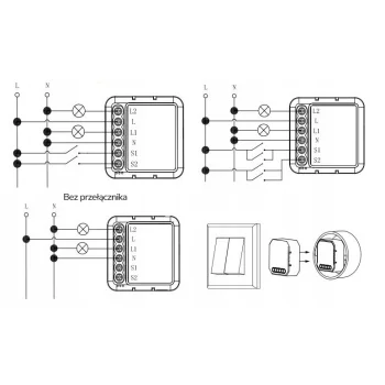 MINI Ściemniacz światła 2 kanałowy 2CH ZigBee TUYA