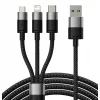 BASEUS Kabel Uniwersalny 3w1 3in1 USB do USB-C Micro USB Lightning 1,2m