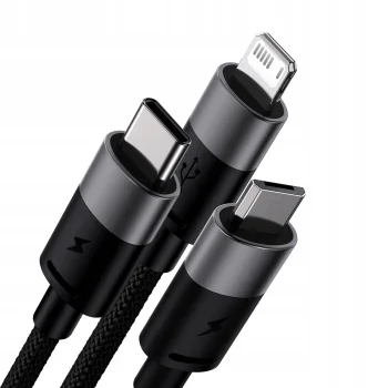 BASEUS Kabel Uniwersalny 3w1 3in1 USB do USB-C Micro USB Lightning 1,2m