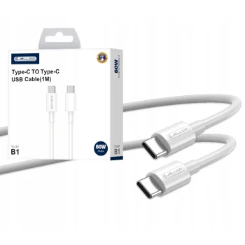 JELLICO - Szybki Kabel USB-C PD QC 3.0- 1m biały - 60W