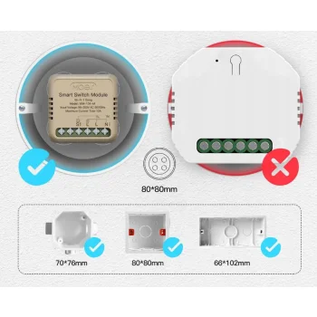 MINI Sterownik światła 2 obwody 2-kanałowy 2CH 10A TUYA Smart Life