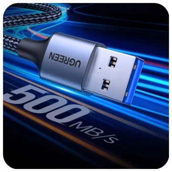UGREEN Wytrzymały Kabel Przedłużacz USB 3.0 - 2m - Szybki transfer 5Gbps