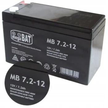 Akumulator Bezobsługowy MegaBat 12V 7,2 Ah do UPS Alarmu Skutera Quada