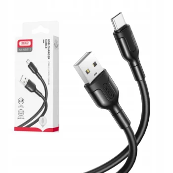 XO- 1m Kabel USB-C Typ-C do ładowarki i przesyłania danych 2,1A - Czarny