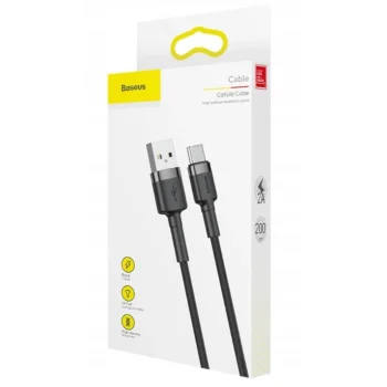 BASEUS Długi 2m Mocny Szybki Kabel USB-C 2A- Oplot USB do Typ-C QC 3.0