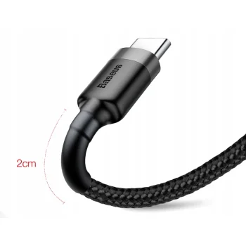 BASEUS Długi 2m Mocny Szybki Kabel USB-C 2A- Oplot USB do Typ-C QC 3.0