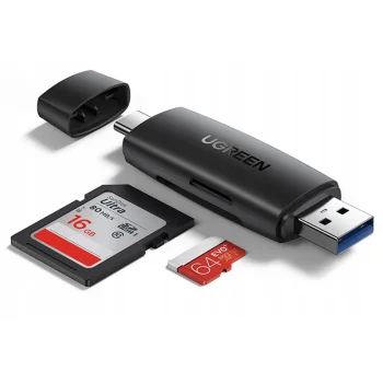 Adapter Czytnik kart Pamięci 2in1 USB 3.0 + USB-C 5Gbps - SD microCF OTG