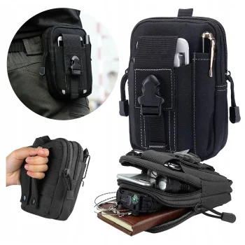 Pas Taktyczny Militarny z Saszetką Torbą Biodrówką Klamra QUICK Relase 24kN