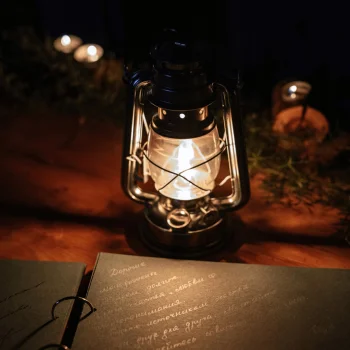 Lampa Naftowa Zielona 24cm Wisząca Przenośna Retro Antyczna Vintage Lampion