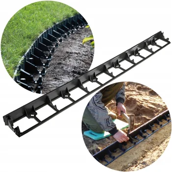 50x Obrzeże Trawnikowe Eko Geo Bord 45mm 50m + 150 kotw Ogrodowe Proste Do Drzew