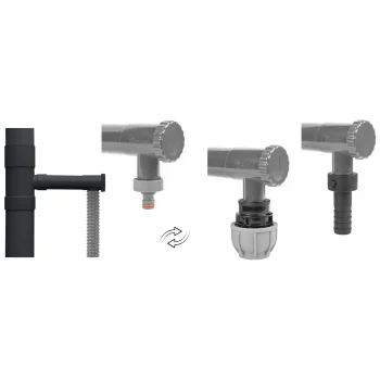 Łapacz Wody Deszczowej do Rynny 90 mm z Zaworem i Przyłączem Czarny Bradas