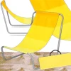 Leżak Ogrodowy Składany Turystyczny Plażowy Basenowy + Torba Żółty 100kg