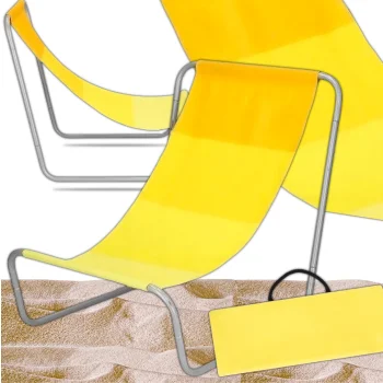 Leżak Ogrodowy Składany Turystyczny Plażowy Basenowy + Torba Żółty 100kg