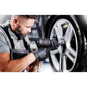 Rękawiczki Nitrylowe M 3D Czarne Mocne GRUBE Warsztatowe 100 szt MedaSept