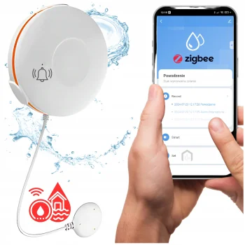 Czujnik Zalania ZigBee TUYA Smart Life Sensor wycieku wody ZB IP66 Z Sondą