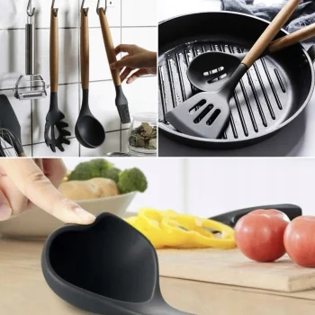 Zestaw Przyborów Kuchennych - Przybory Kuchenne Sylikonowe Drewniane 12 el.