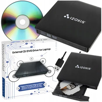 Napęd zewnętrzny Nagrywarka DVD Zewnętrzna USB 3.0 Odtwarzacz CD + 1 płyta