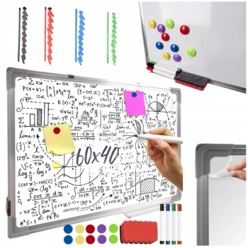 Tablica Magnetyczna Suchościeralna Biała Mała 60x40 Dla Dzieci Prezentacji