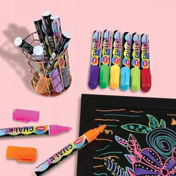 Markery Pisaki kredowe Suchościeralne Zmywalne do tablic szkła 8 Kolorów Dwustronne