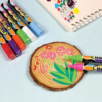 Markery Pisaki kredowe Suchościeralne Zmywalne do tablic szkła 8 Kolorów Dwustronne