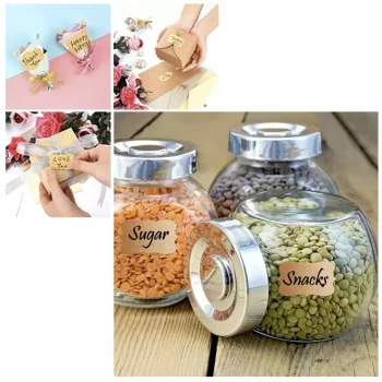 Naklejki Na Słoiki, Przetwory Pudełka Etykiety Prezenty Eko Brązowe 300 sztuk