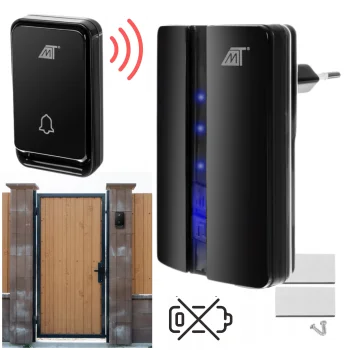 Bezprzewodowy Dzwonek Do Drzwi Furtki Kinetyczny Bezbateryjny Radiowy IP44