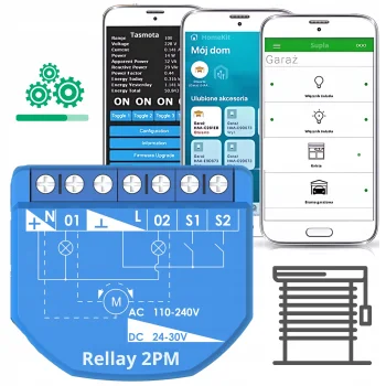 Sterownik WiFi 2 kanałowy Rolet ESP32 z OpenSource dla Tasmota HomeKit Supla 2C