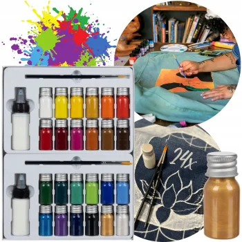 Farby Do Tkanin Ubrań Materiału Do Malowania Koszulek Spodni 24 Kolory