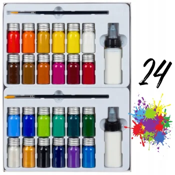 Farby Do Tkanin Ubrań Materiału Do Malowania Koszulek Spodni 24 Kolory