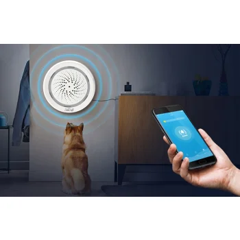 2w1 Syrena Alarmowa 100db + Czujnik Temperatury i Wilgotności - WiFi TUYA