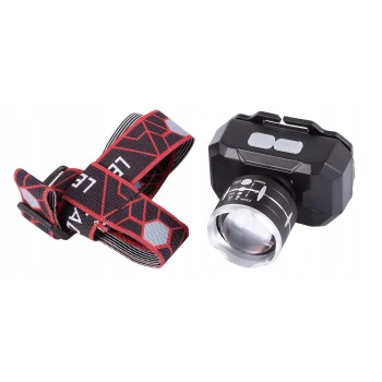 Latarka Czołowa LED Akumulatorowa Czołówka z ZOOM Duży Zasięg Duża Soczewka