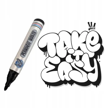 Markery Pisak Permanentny Wodoodporny Czarny Trwały Okrągły 2 sztuki 2x