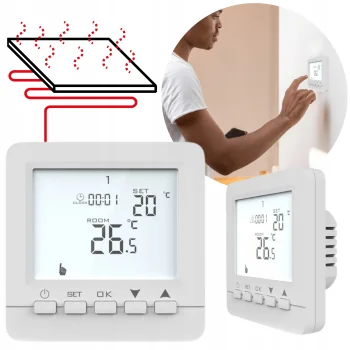 Termostat Ścienny Do Maty Elektrycznej 230V 16A 3600W Ogrzewanie Podłogowe