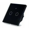 Sterownik Przełącznik Ścienny WiFi 2 Kanałowy Światła Dotykowy TUYA Czarny