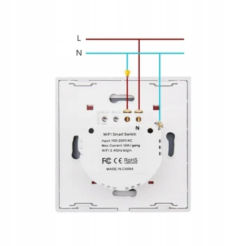Sterownik Przełącznik Ścienny WiFi 2 Kanałowy Światła Dotykowy TUYA Czarny