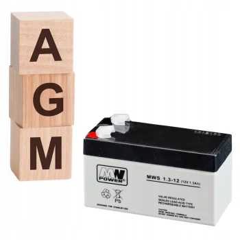 Akumulator 12V 1,3Ah BEZOBSŁUGOWY Do Alarmu Kasy UPS Zabawek MWs 1.3-12 AGM