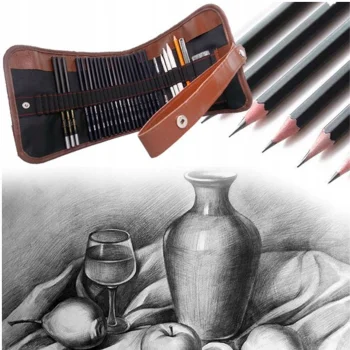 Zestaw Ołówków Do Szkicowania Rysowania Cieniowania 29 elementów