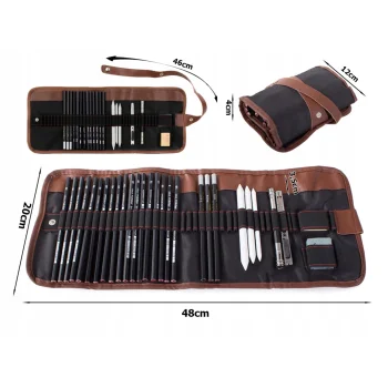 Zestaw Ołówków Do Szkicowania Rysowania Cieniowania 29 elementów