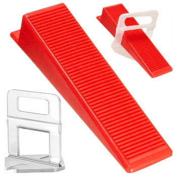 System Po Poziomowania Płytek Klipsy Kliny kołki Zestaw 100 Klinów Szczypce