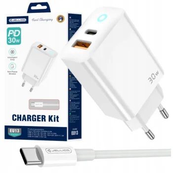 Szybka Ładowarka Sieciowa GaN USB USB-C Szybkie ładowanie QC PD 30W JELLICO