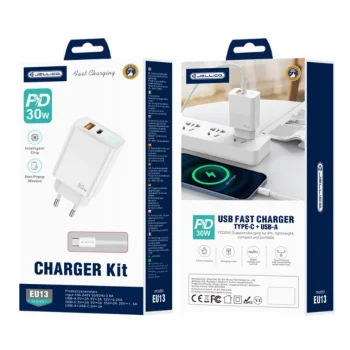 Szybka Ładowarka Sieciowa GaN USB USB-C Szybkie ładowanie QC PD 30W JELLICO