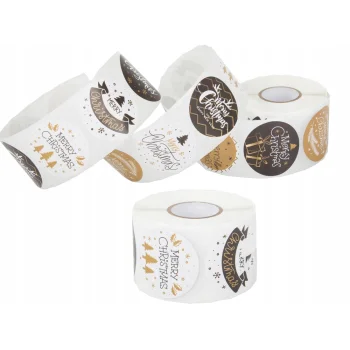 Naklejki Świąteczne Ozdobne Na Prezenty Koperty 500 sztuk Samoprzylepne