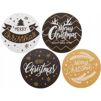 Naklejki Świąteczne Ozdobne Na Prezenty Koperty 500 sztuk Samoprzylepne