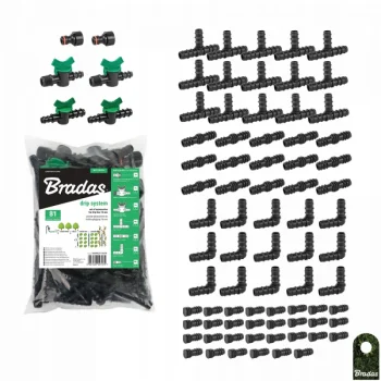 Zestaw akcesoriów trójników kolanek zaworów do linii kroplującej 16mm 81szt