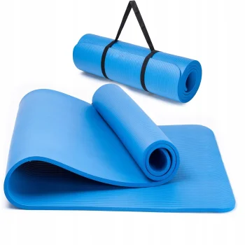 Mata Gimnastyczna Do Ćwiczeń JOGI PILATESU FITNESS 180x60 Gruba Niebieska