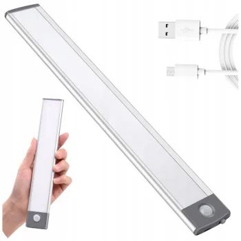 Bezprzewodowa Lampka LED do Szafki Szafy Z czujnikiem Ruchu Zmierzchu 32cm